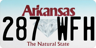 AR license plate 287WFH
