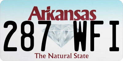 AR license plate 287WFI