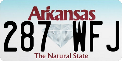 AR license plate 287WFJ