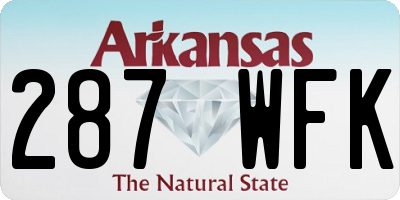 AR license plate 287WFK