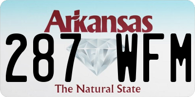 AR license plate 287WFM