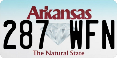 AR license plate 287WFN