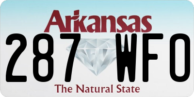 AR license plate 287WFO