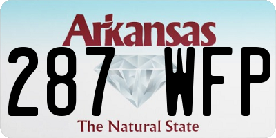 AR license plate 287WFP