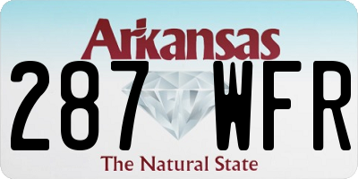 AR license plate 287WFR