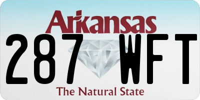 AR license plate 287WFT