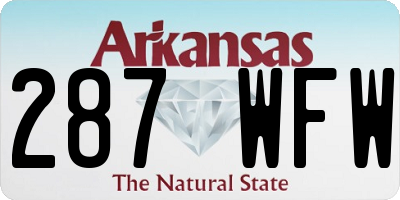 AR license plate 287WFW