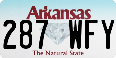AR license plate 287WFY