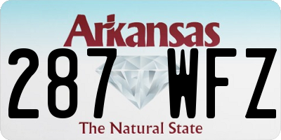 AR license plate 287WFZ