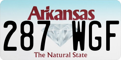 AR license plate 287WGF