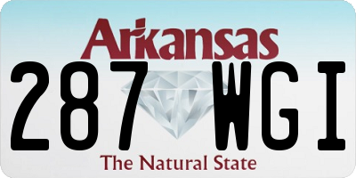 AR license plate 287WGI