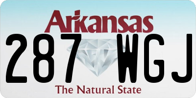 AR license plate 287WGJ