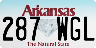 AR license plate 287WGL