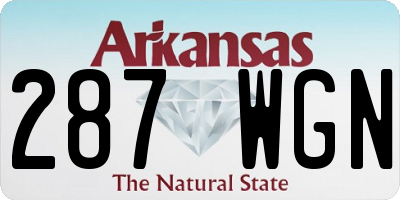 AR license plate 287WGN