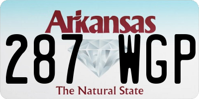 AR license plate 287WGP