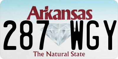AR license plate 287WGY