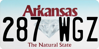 AR license plate 287WGZ