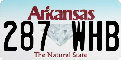 AR license plate 287WHB