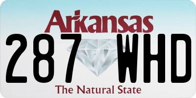 AR license plate 287WHD