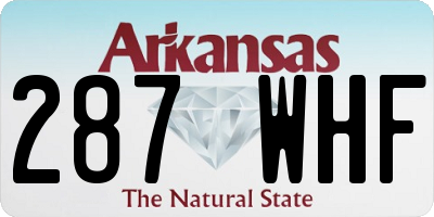 AR license plate 287WHF