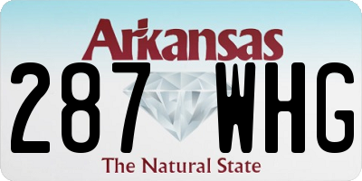 AR license plate 287WHG