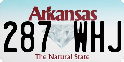 AR license plate 287WHJ