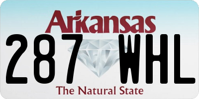 AR license plate 287WHL