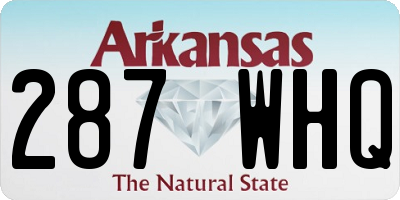 AR license plate 287WHQ