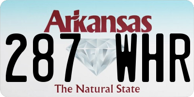 AR license plate 287WHR