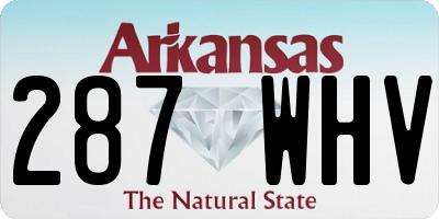 AR license plate 287WHV