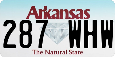 AR license plate 287WHW