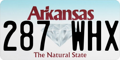 AR license plate 287WHX