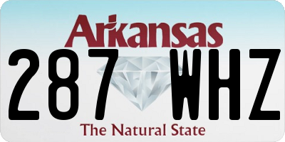 AR license plate 287WHZ