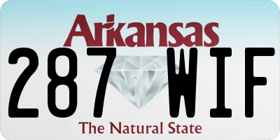 AR license plate 287WIF