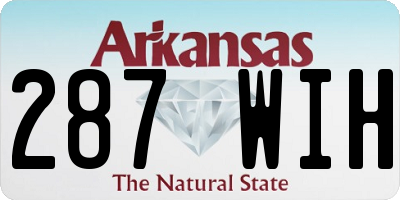 AR license plate 287WIH