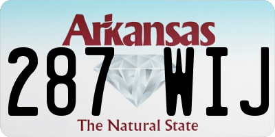 AR license plate 287WIJ