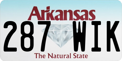 AR license plate 287WIK