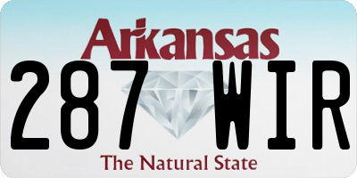 AR license plate 287WIR