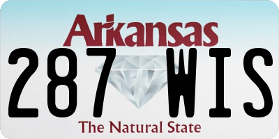 AR license plate 287WIS