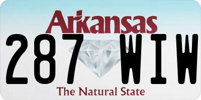 AR license plate 287WIW