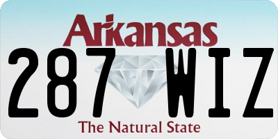 AR license plate 287WIZ