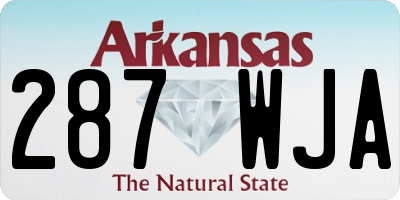 AR license plate 287WJA