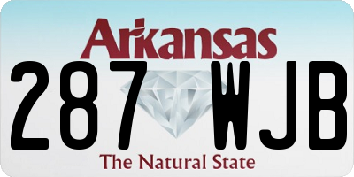 AR license plate 287WJB