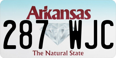 AR license plate 287WJC