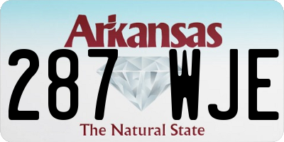 AR license plate 287WJE