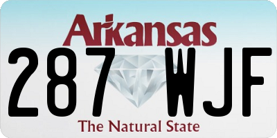 AR license plate 287WJF