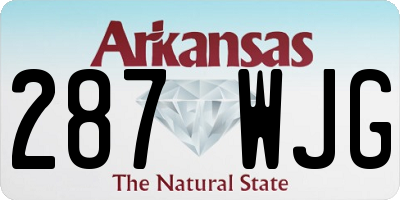 AR license plate 287WJG