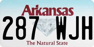 AR license plate 287WJH