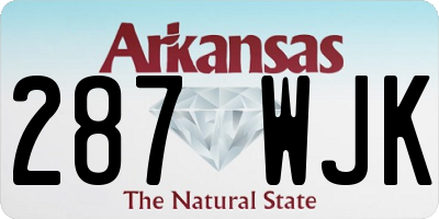 AR license plate 287WJK