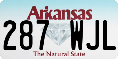 AR license plate 287WJL